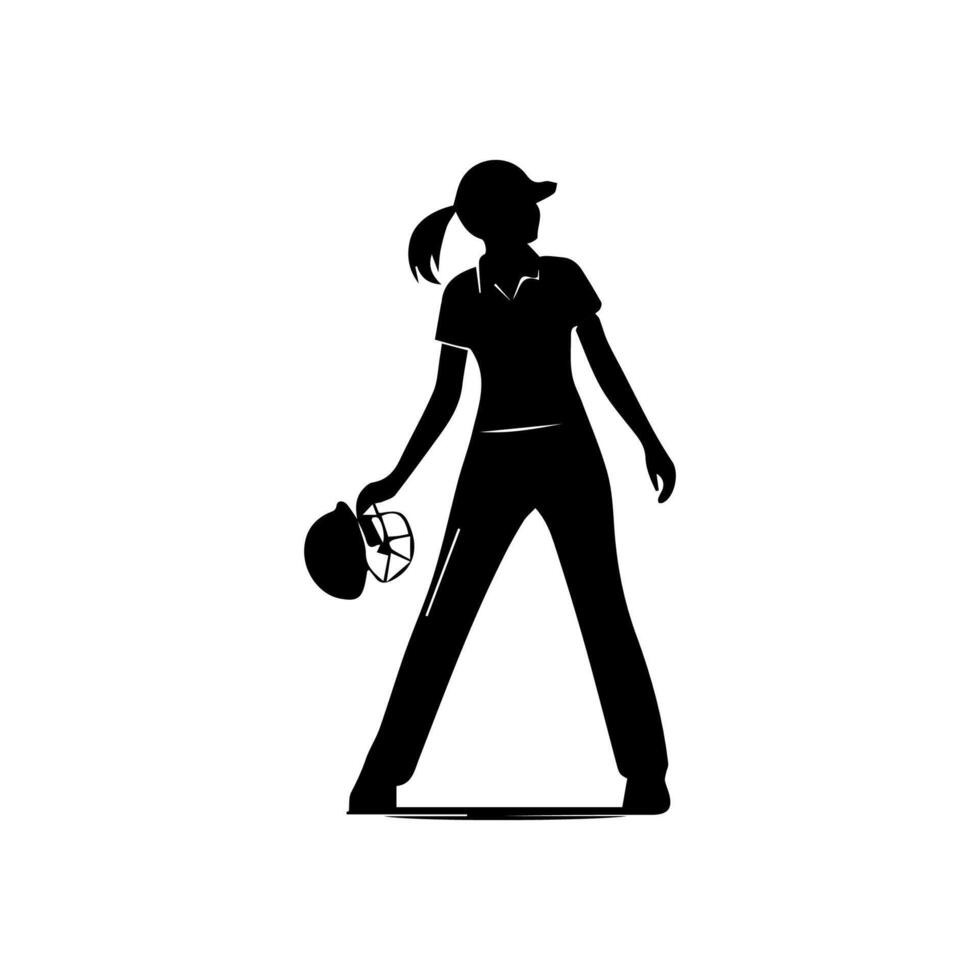Cricket Player Silhouette Illustration vector