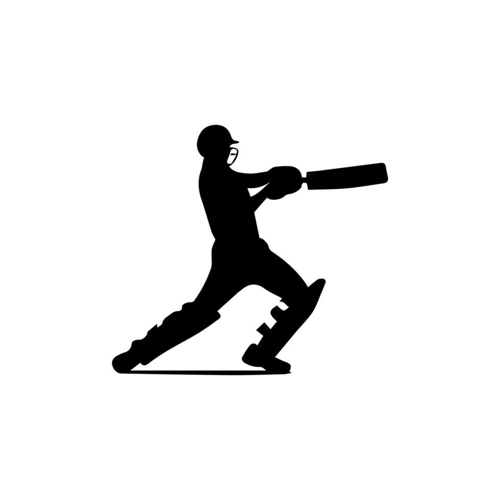 Cricket Player Silhouette Illustration vector