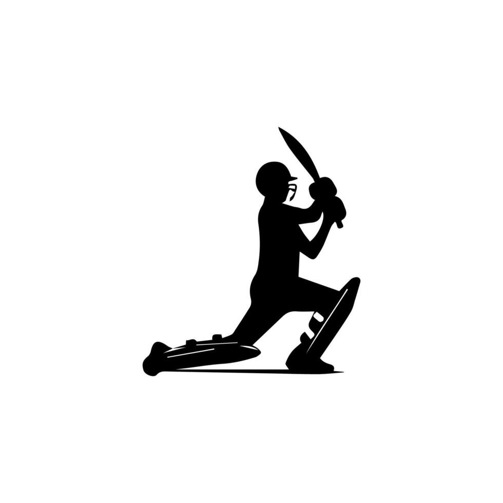 Cricket Player Silhouette Illustration vector