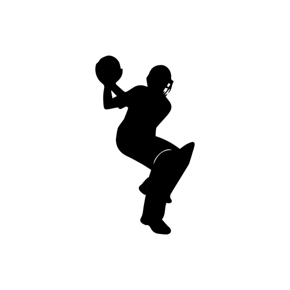 Cricket Player Silhouette Illustration vector