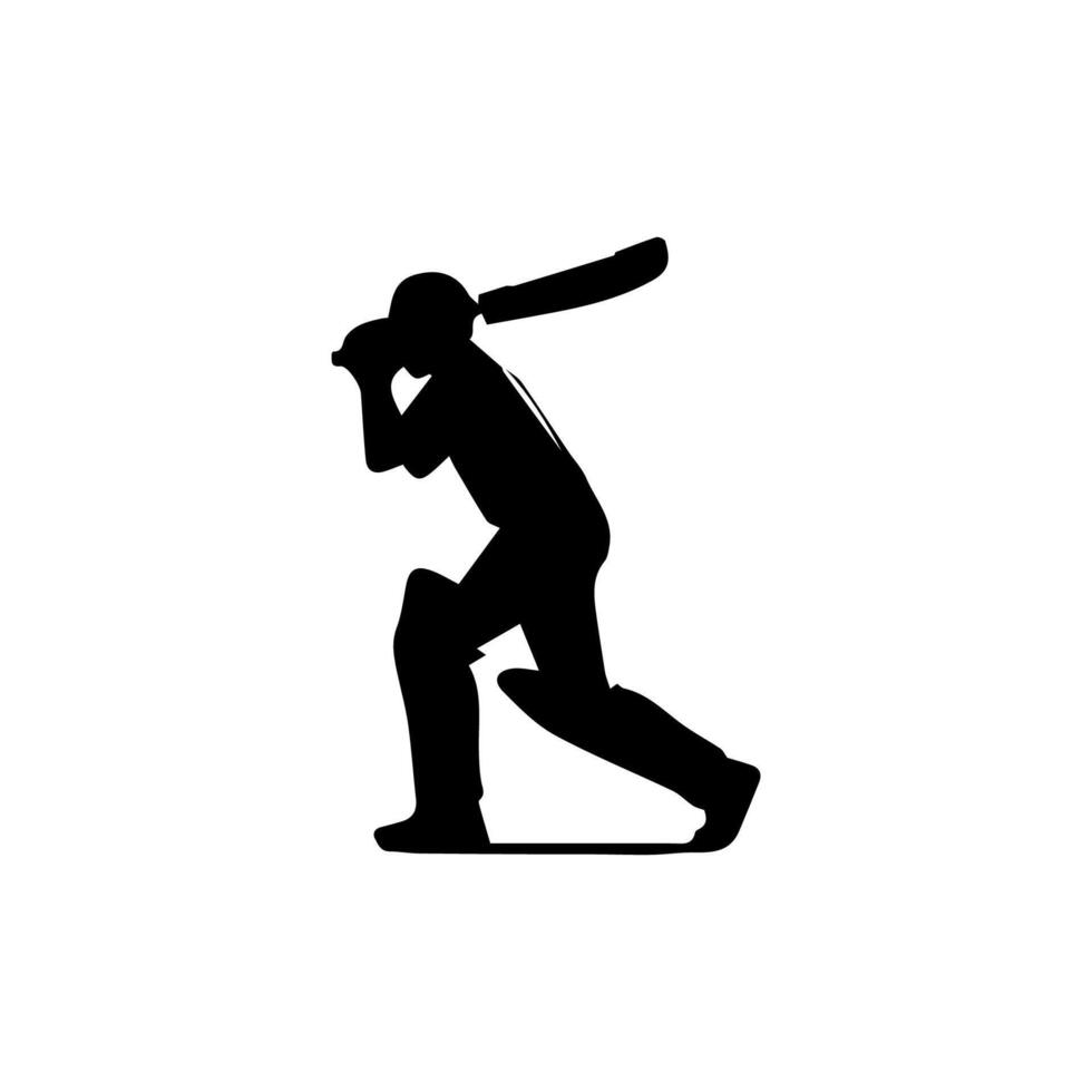 Cricket Player Silhouette Illustration vector