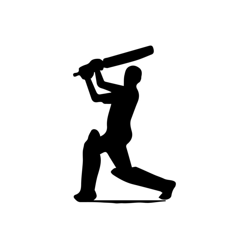 Cricket Player Silhouette Illustration vector