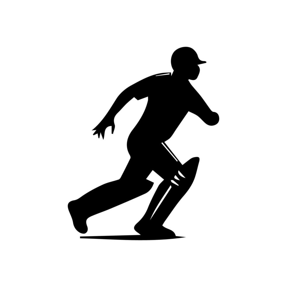Cricket Player Silhouette Illustration vector
