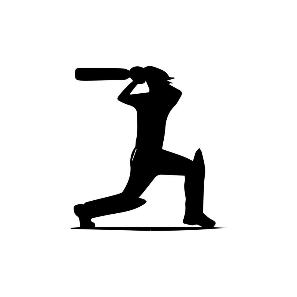 Cricket Player Silhouette Illustration vector