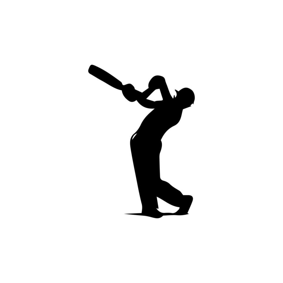Cricket Player Silhouette Illustration vector