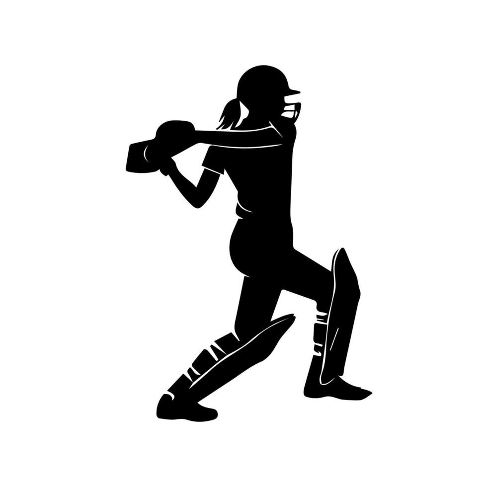 Cricket Player Silhouette Illustration vector