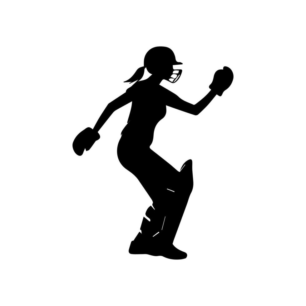 Cricket Player Silhouette Illustration vector