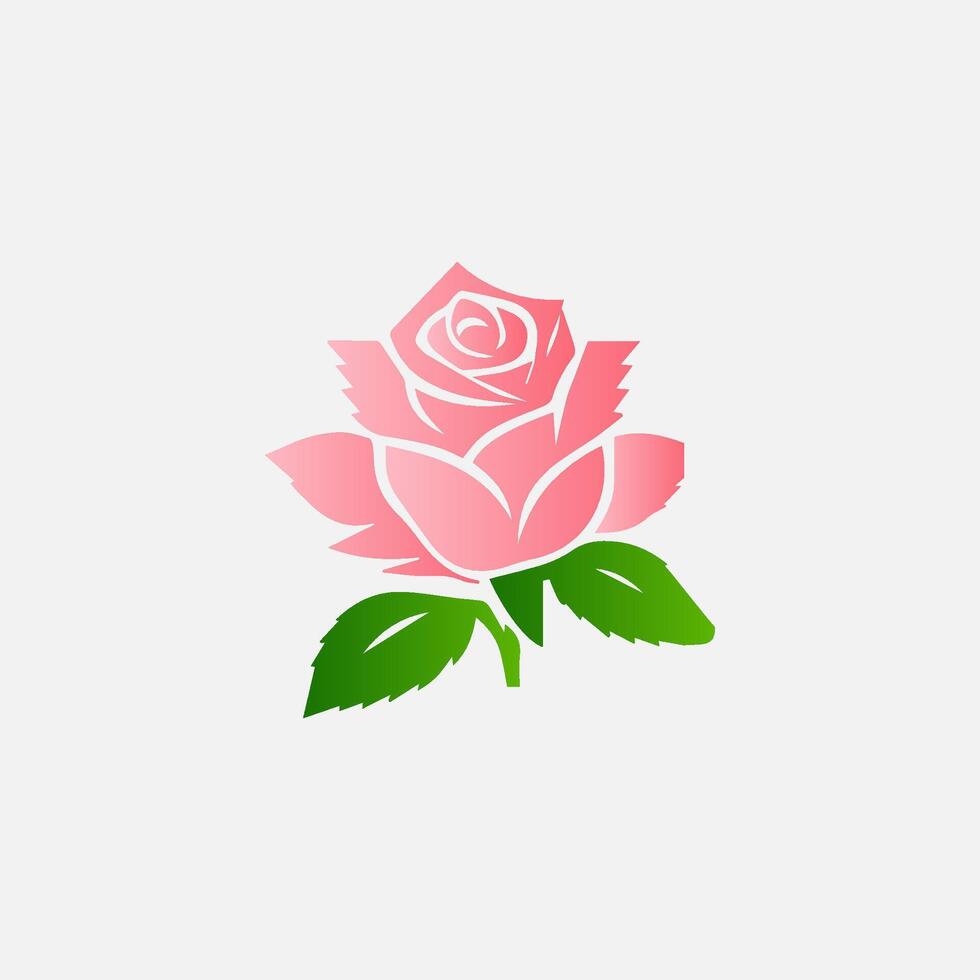 blooming flowers and leaves, Spring botanical flat illustration on white background vector