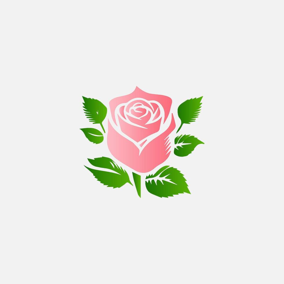 blooming flowers and leaves, Spring botanical flat illustration on white background vector