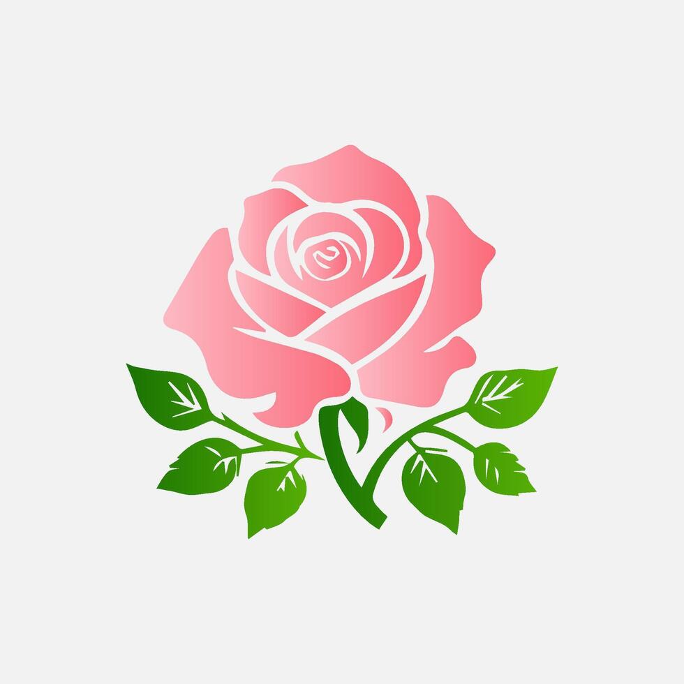 blooming flowers and leaves, Spring botanical flat illustration on white background vector