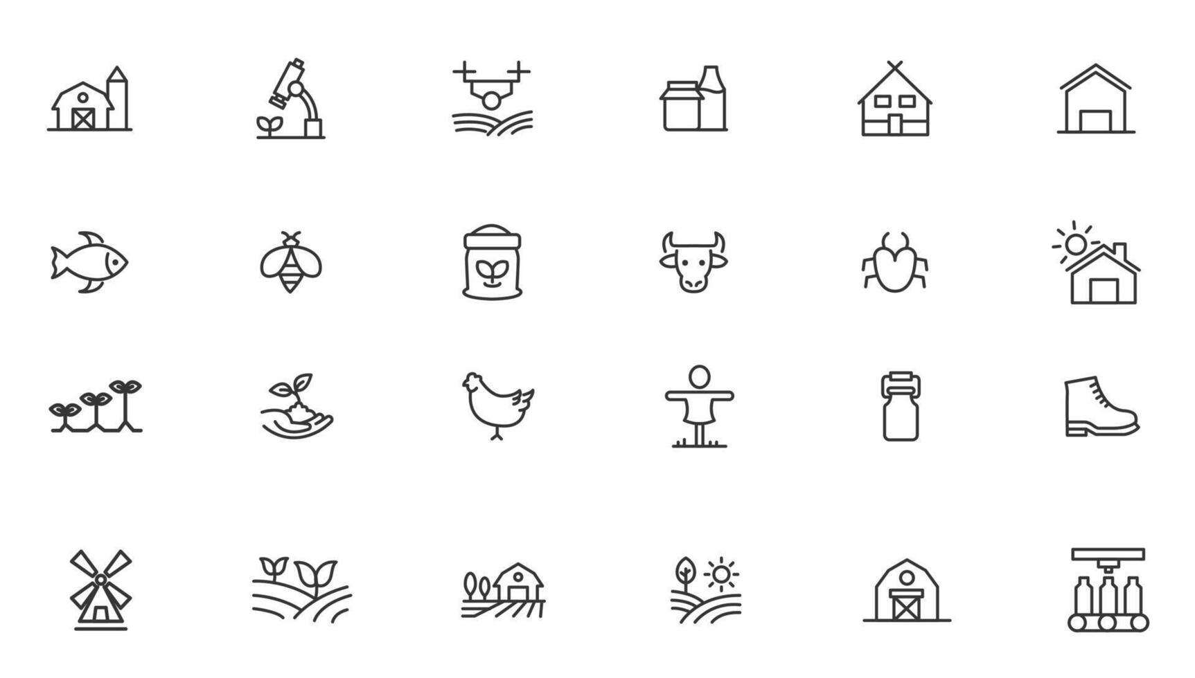 Agriculture icon set. Ecology line icons set. vector