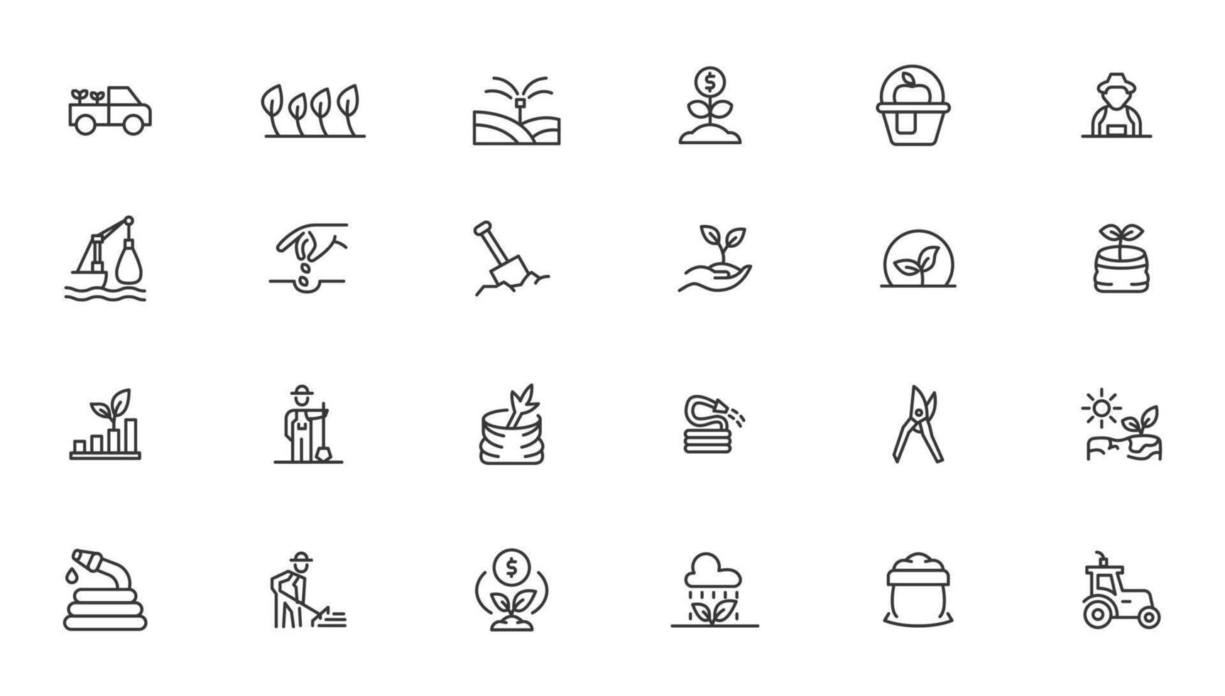 Agriculture icon set. Ecology line icons set. vector