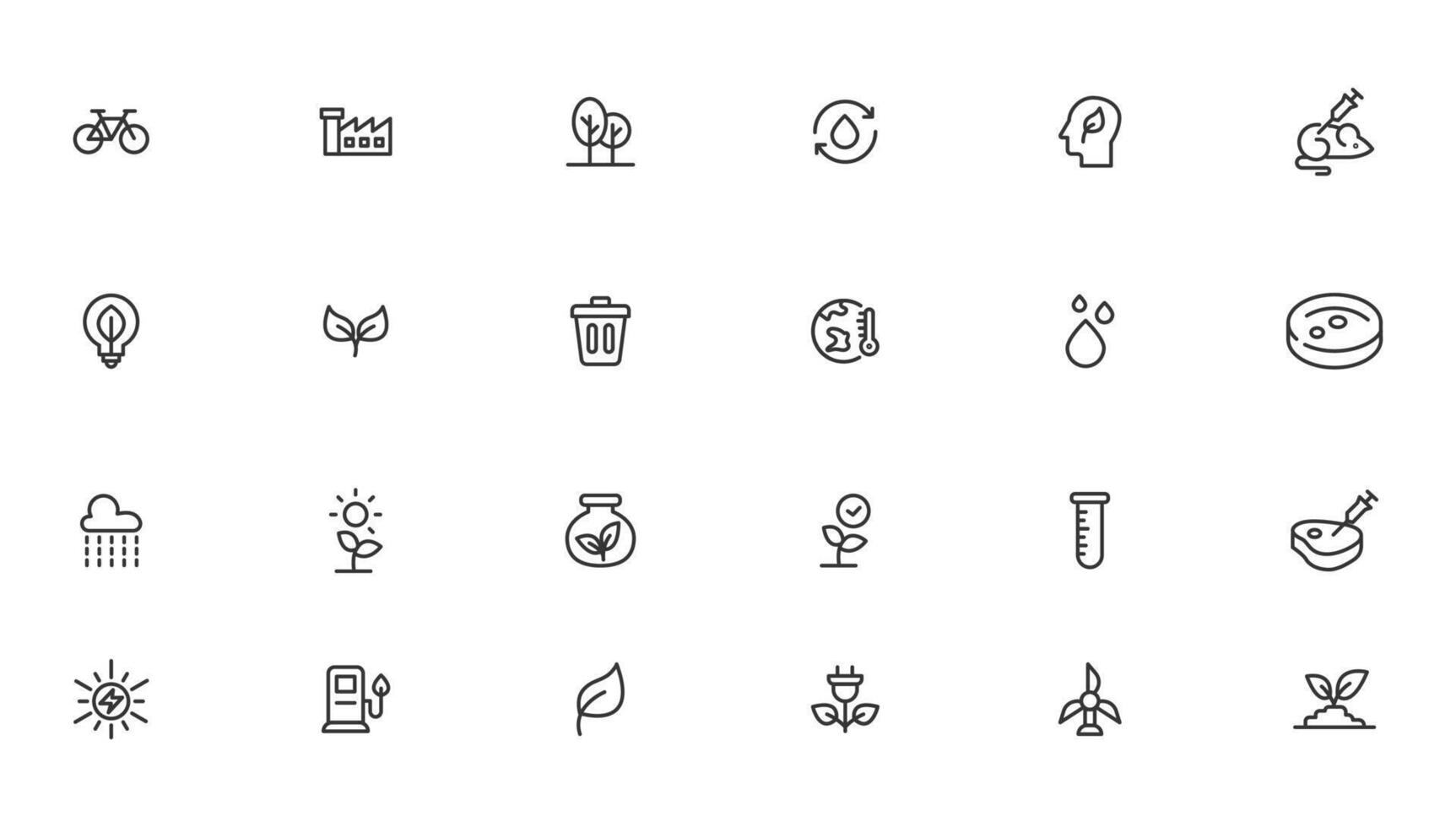 Agriculture icon set. Ecology line icons set. vector