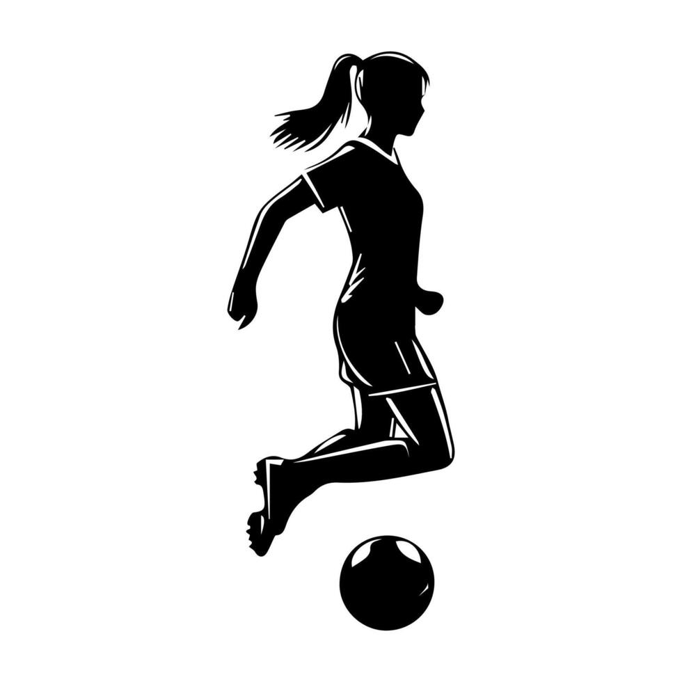 football player silhouette with ball vector