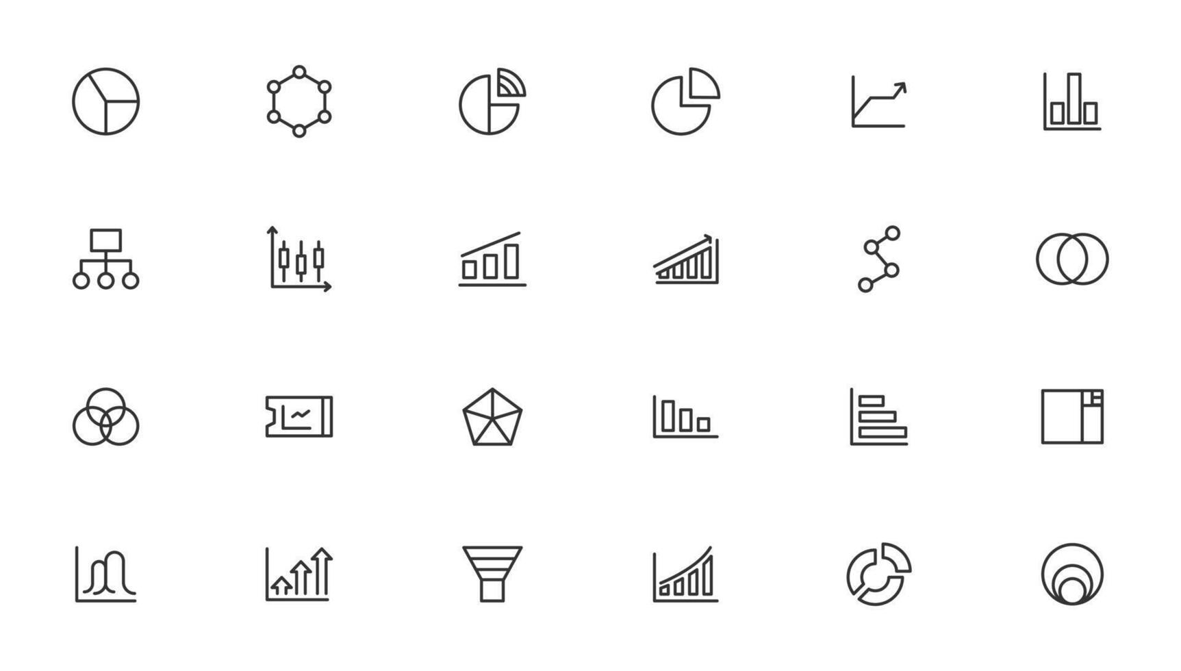 Business graphs and charts icons vector