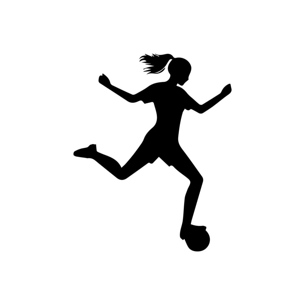 football player silhouette with ball vector