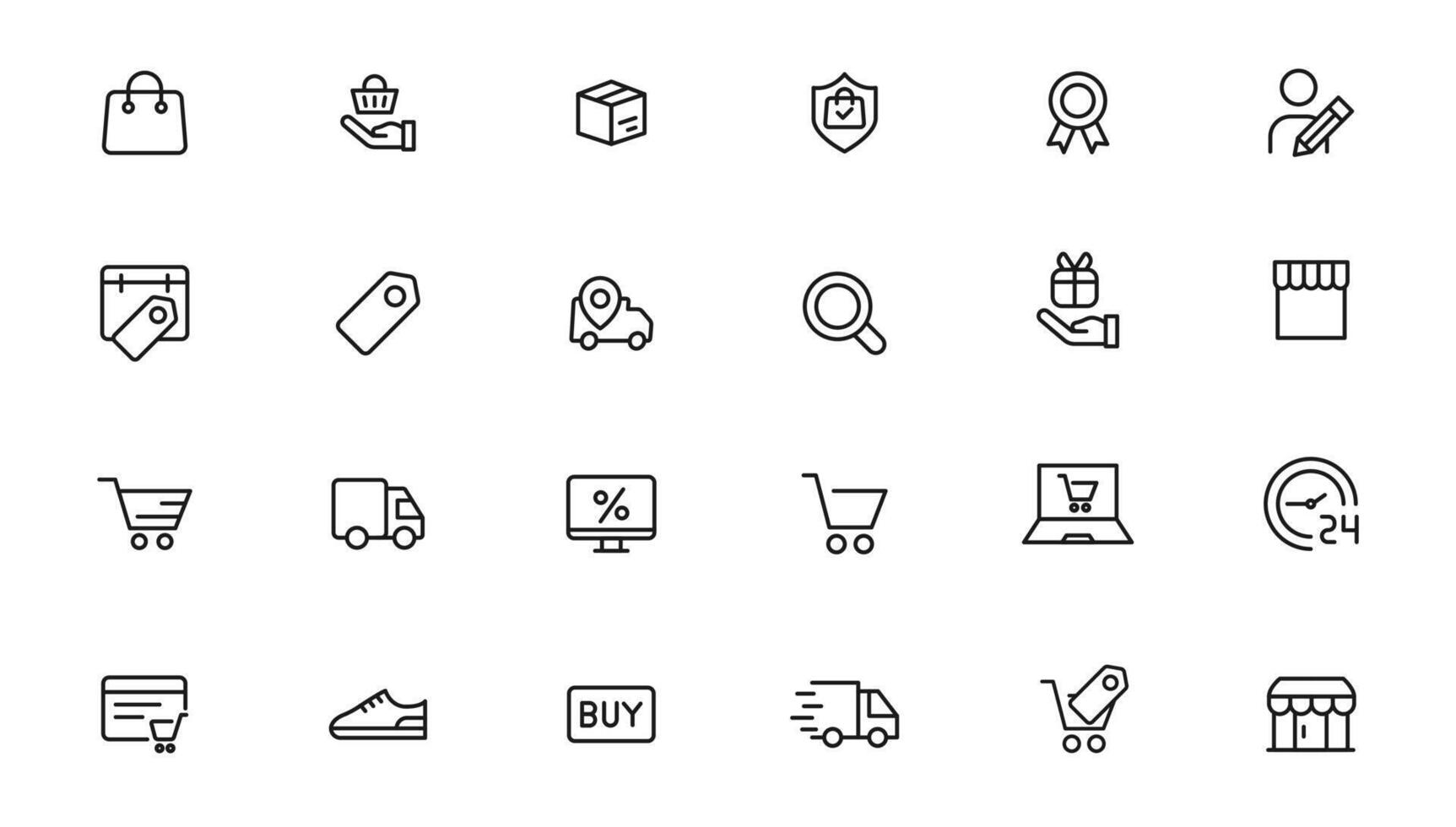 e-Commerce and shopping icons vector