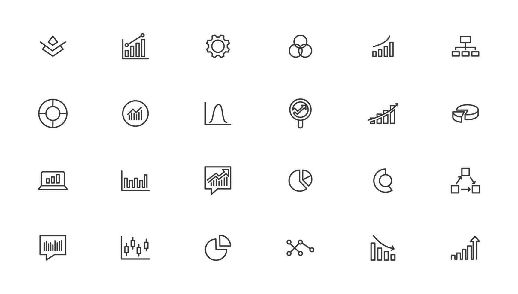 Business graphs and charts icons vector