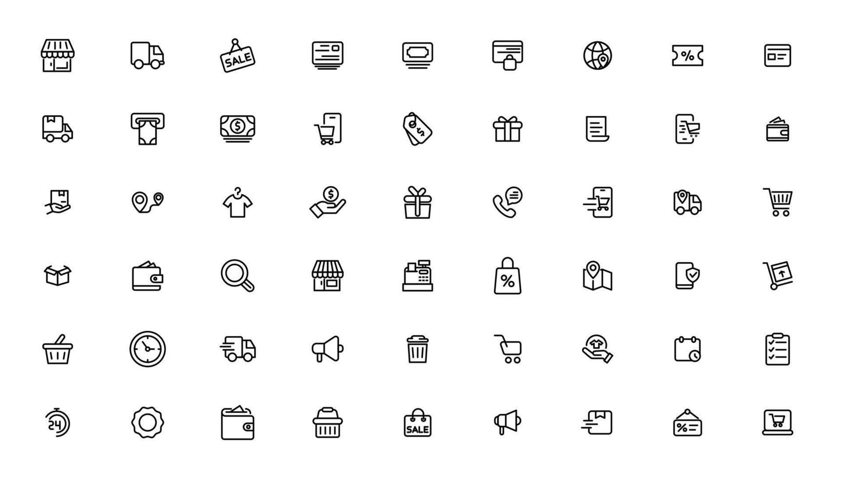 e-Commerce and shopping icons vector