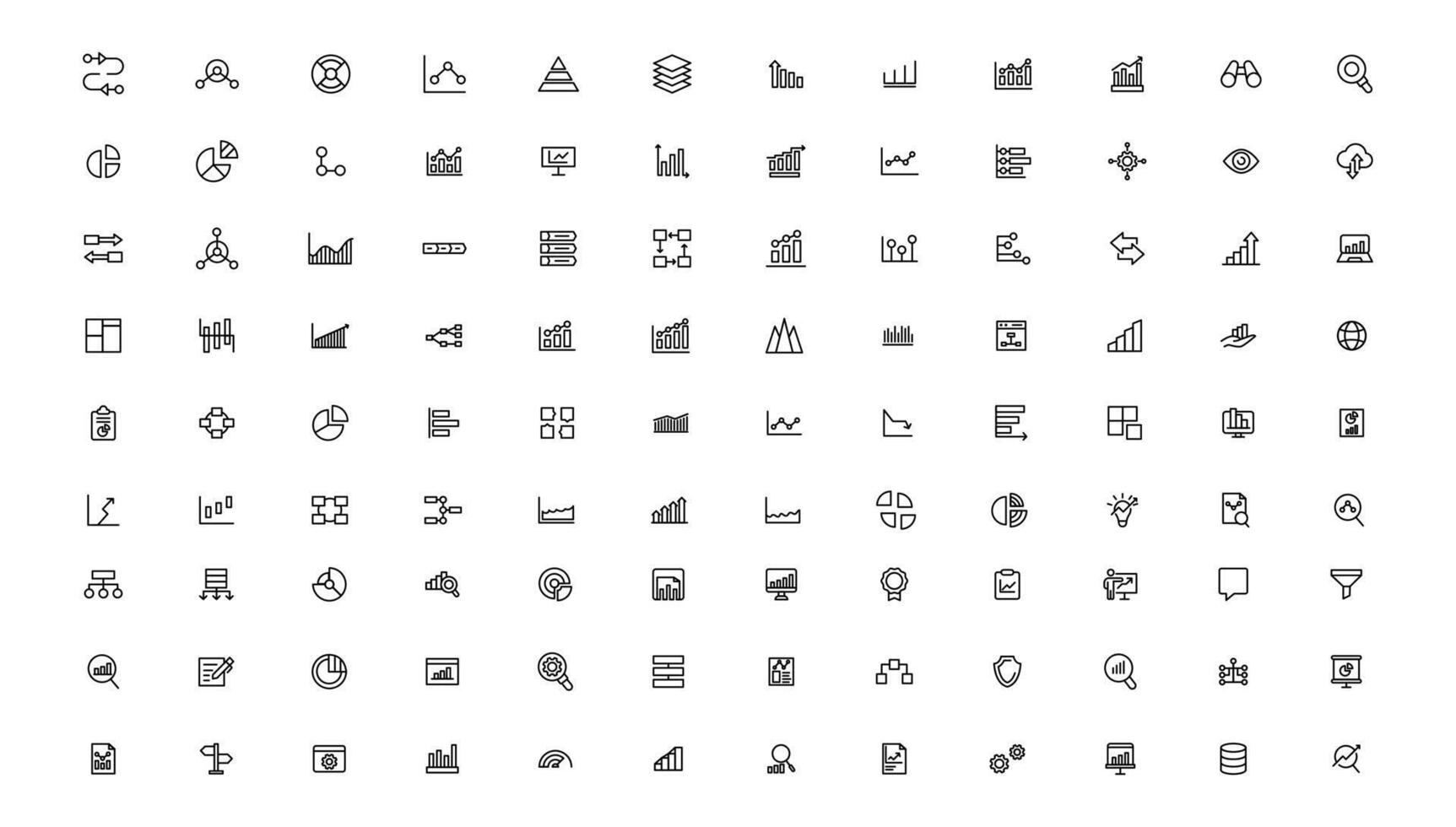 Business graphs and charts icons vector