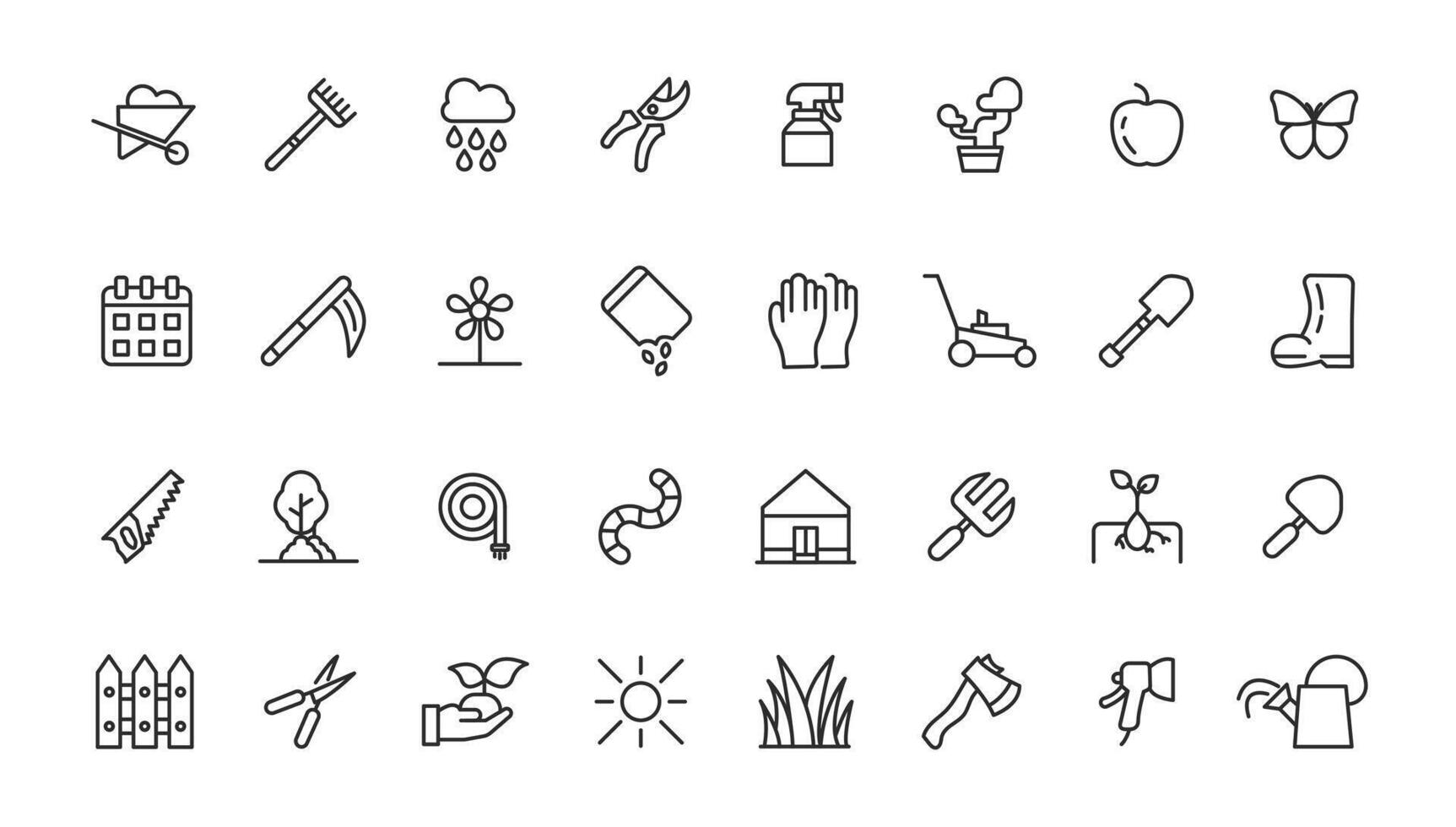 Agriculture icon set. Ecology line icons set. vector