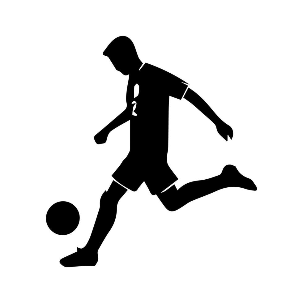 football player silhouette with ball vector