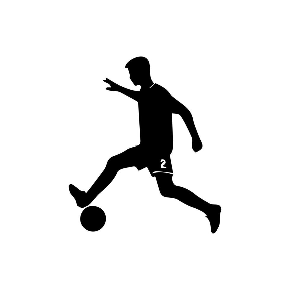 football player silhouette with ball vector
