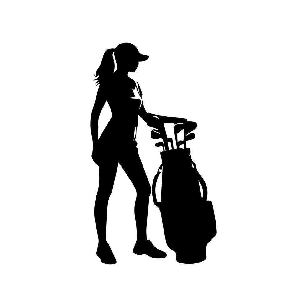people playing golf silhouette vector