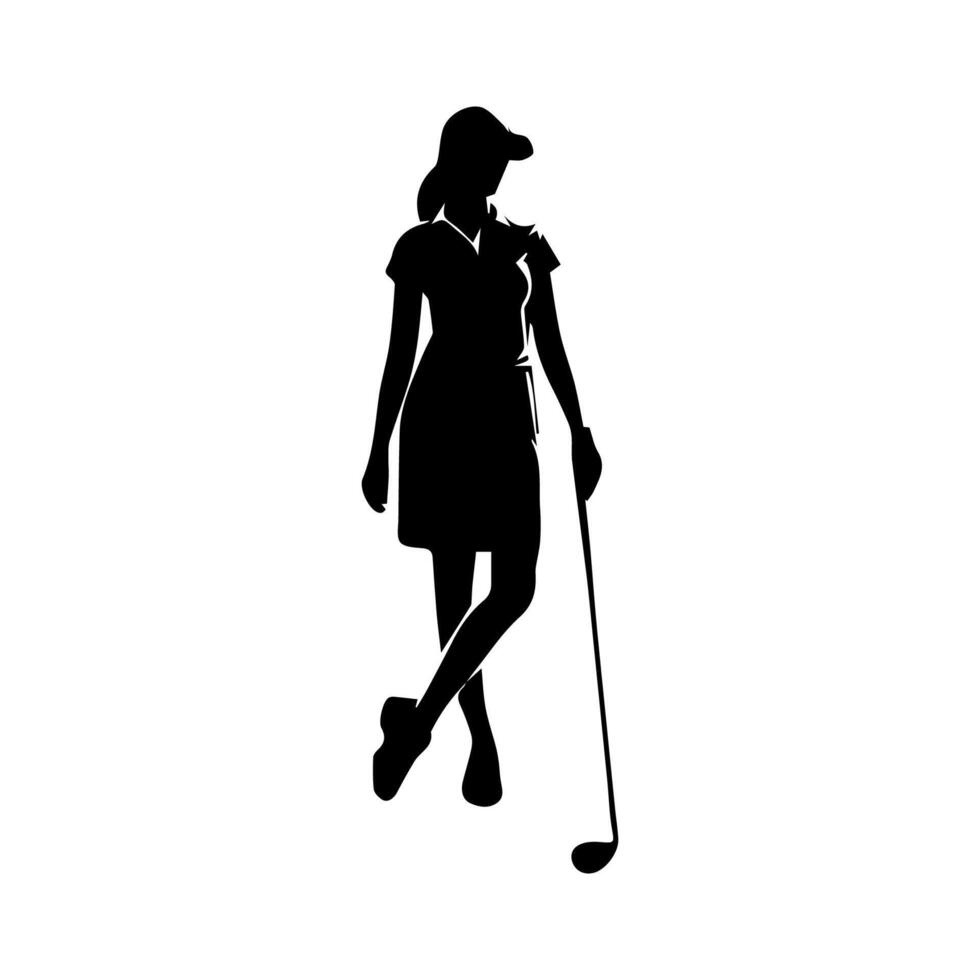 people playing golf silhouette vector