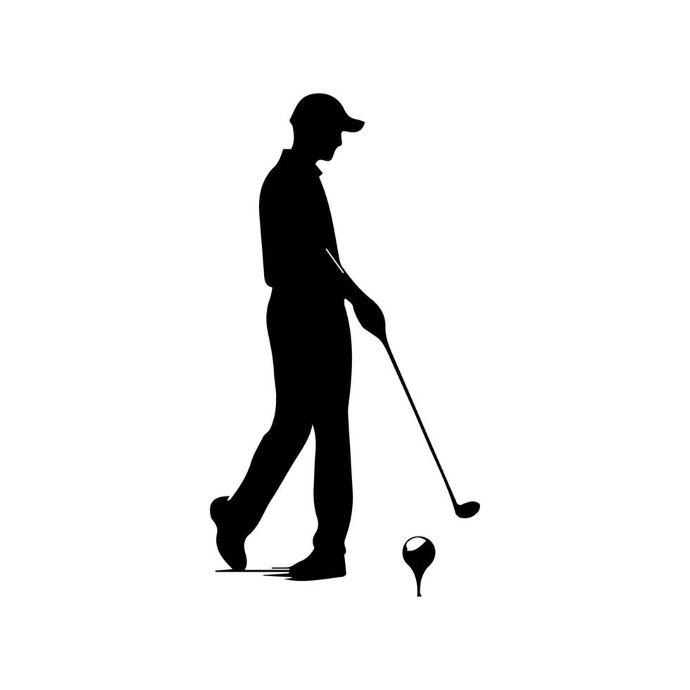 people playing golf silhouette vector