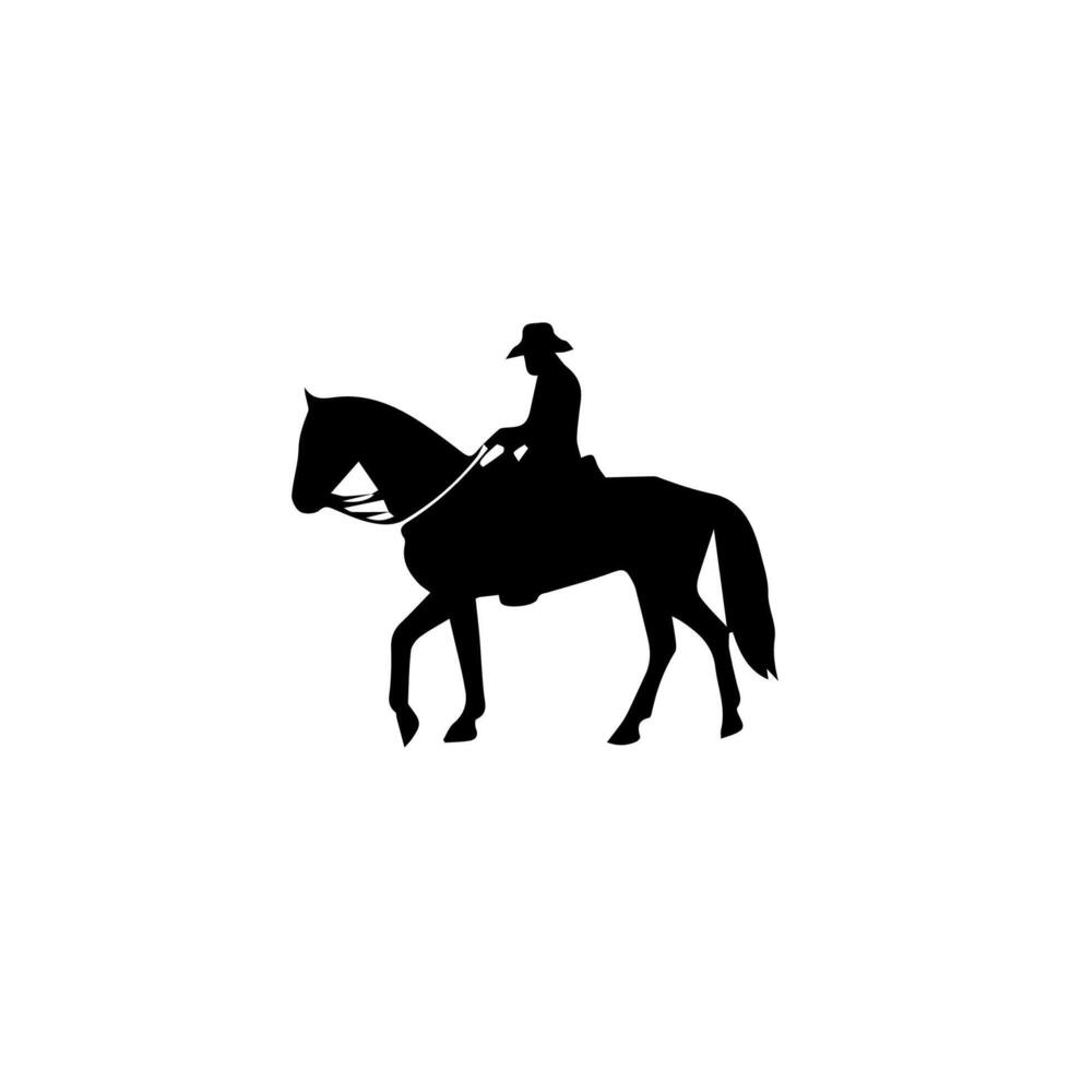 cowboys silhouettes with horse vector