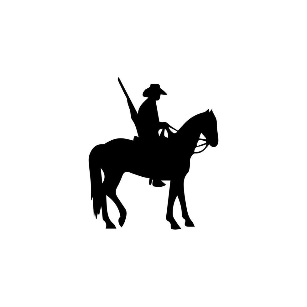 cowboys silhouettes with horse vector