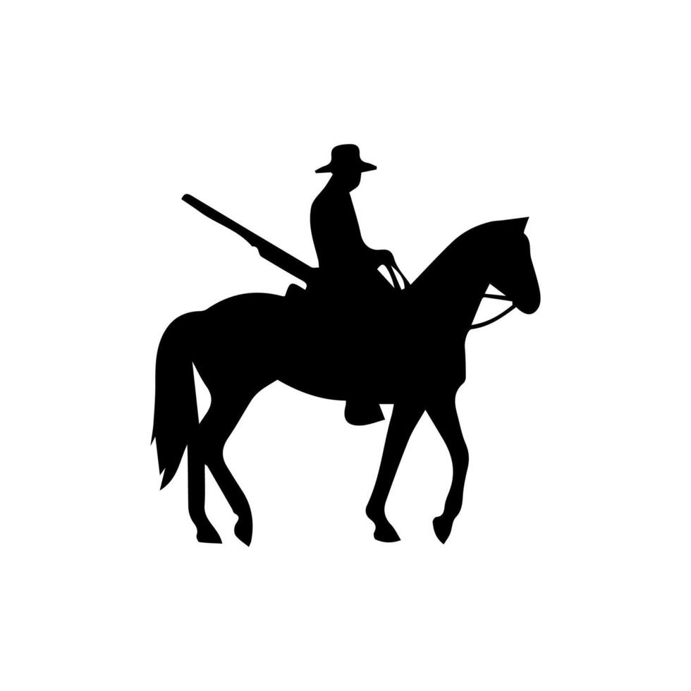 cowboys silhouettes with horse vector