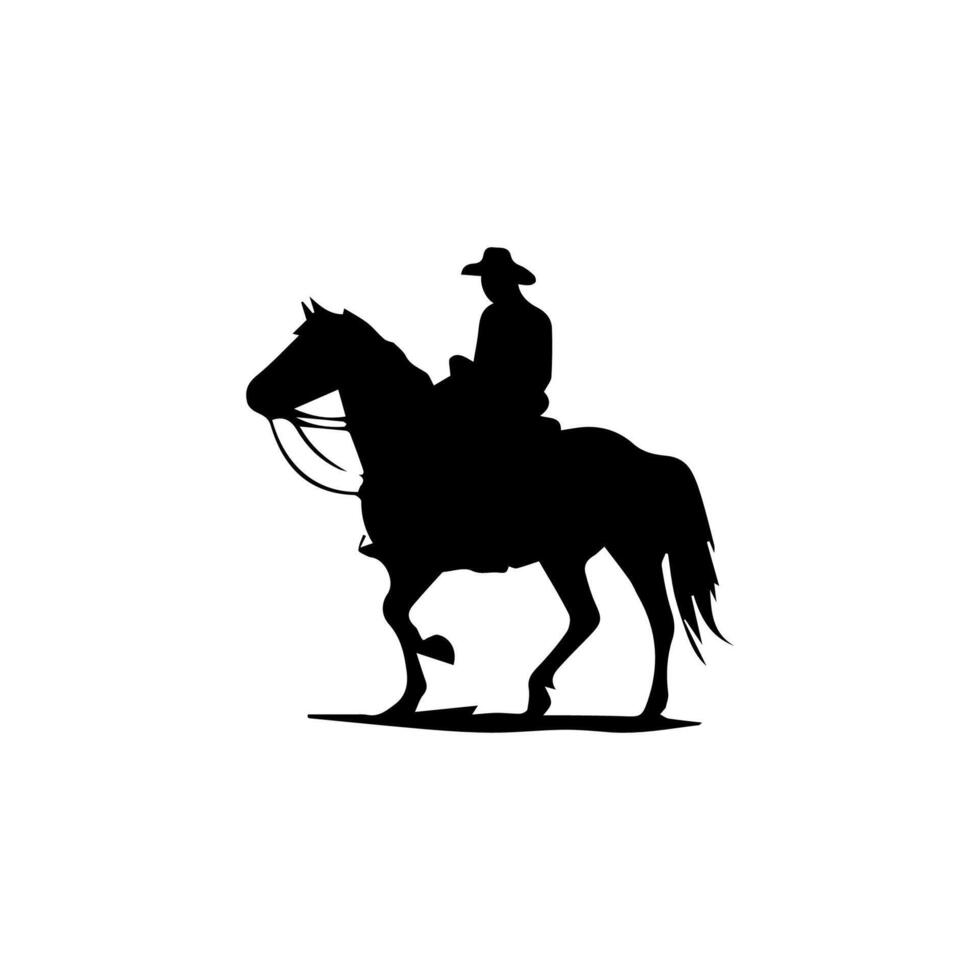 cowboys silhouettes with horse vector