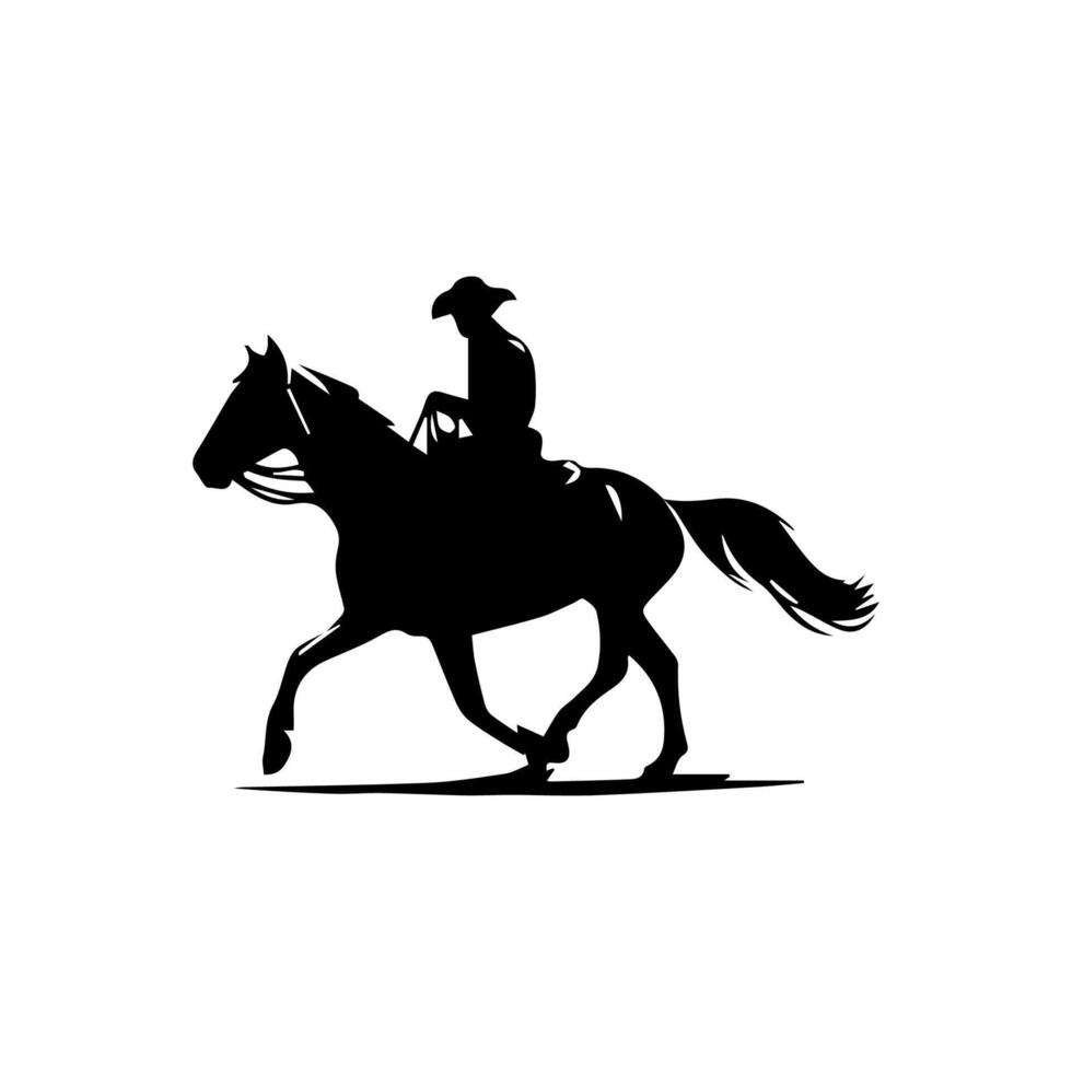 cowboys silhouettes with horse vector