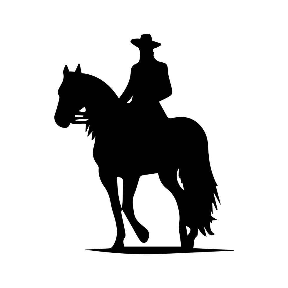 cowboys silhouettes with horse vector