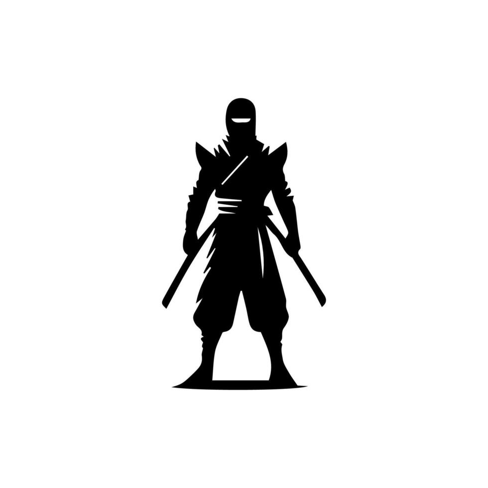 ninja silhouette on a white background vector
