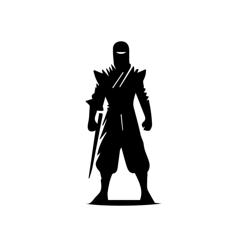 ninja silhouette on a white background vector