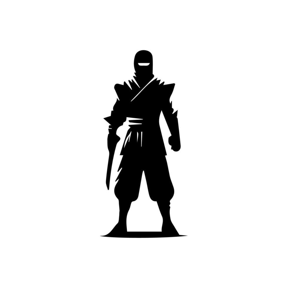 ninja silhouette on a white background vector
