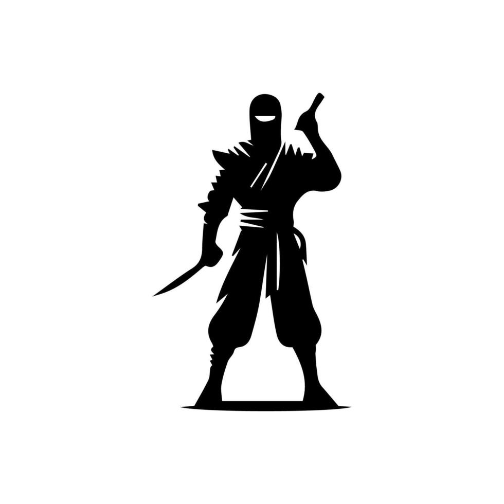 ninja silhouette on a white background vector