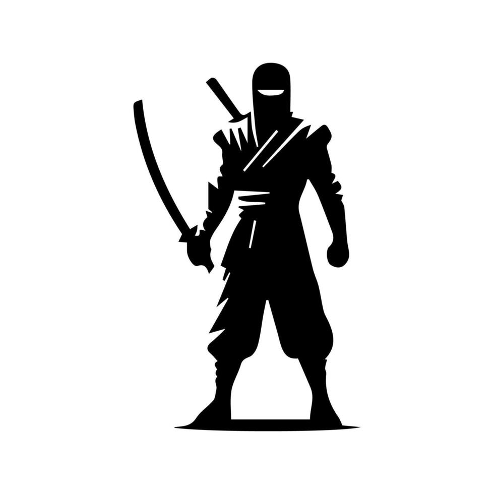 ninja silhouette on a white background vector