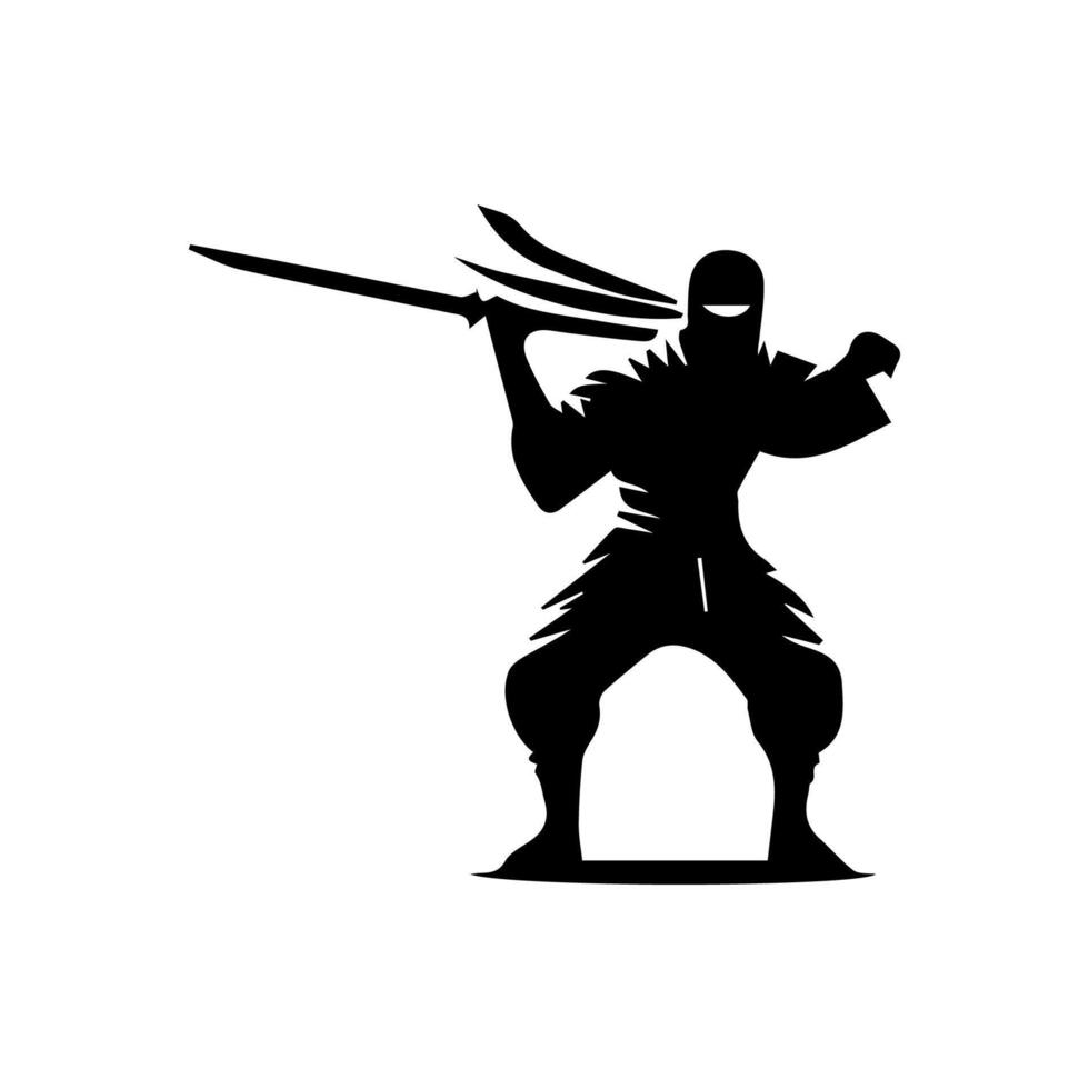 ninja silhouette on a white background vector