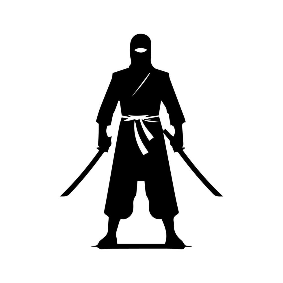ninja silhouette on a white background vector