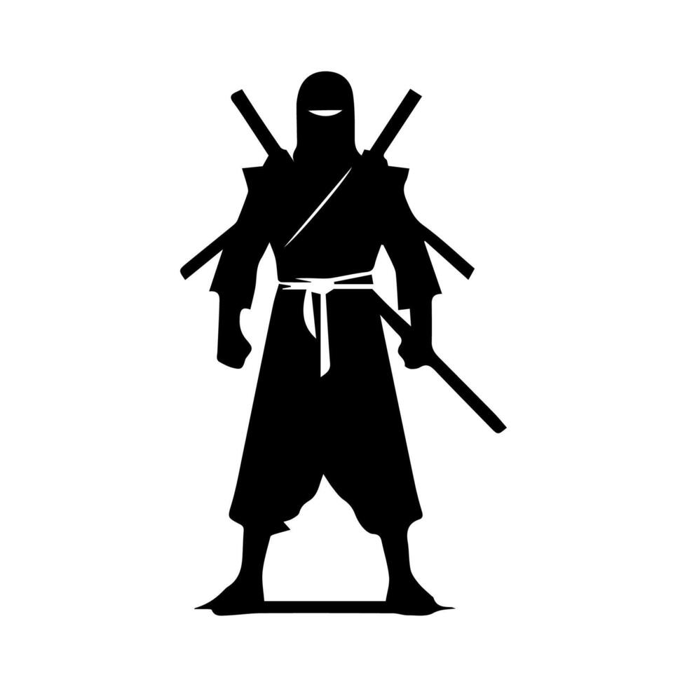 ninja silhouette on a white background vector