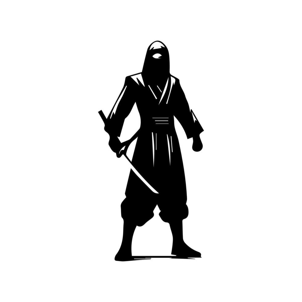 ninja silhouette on a white background vector