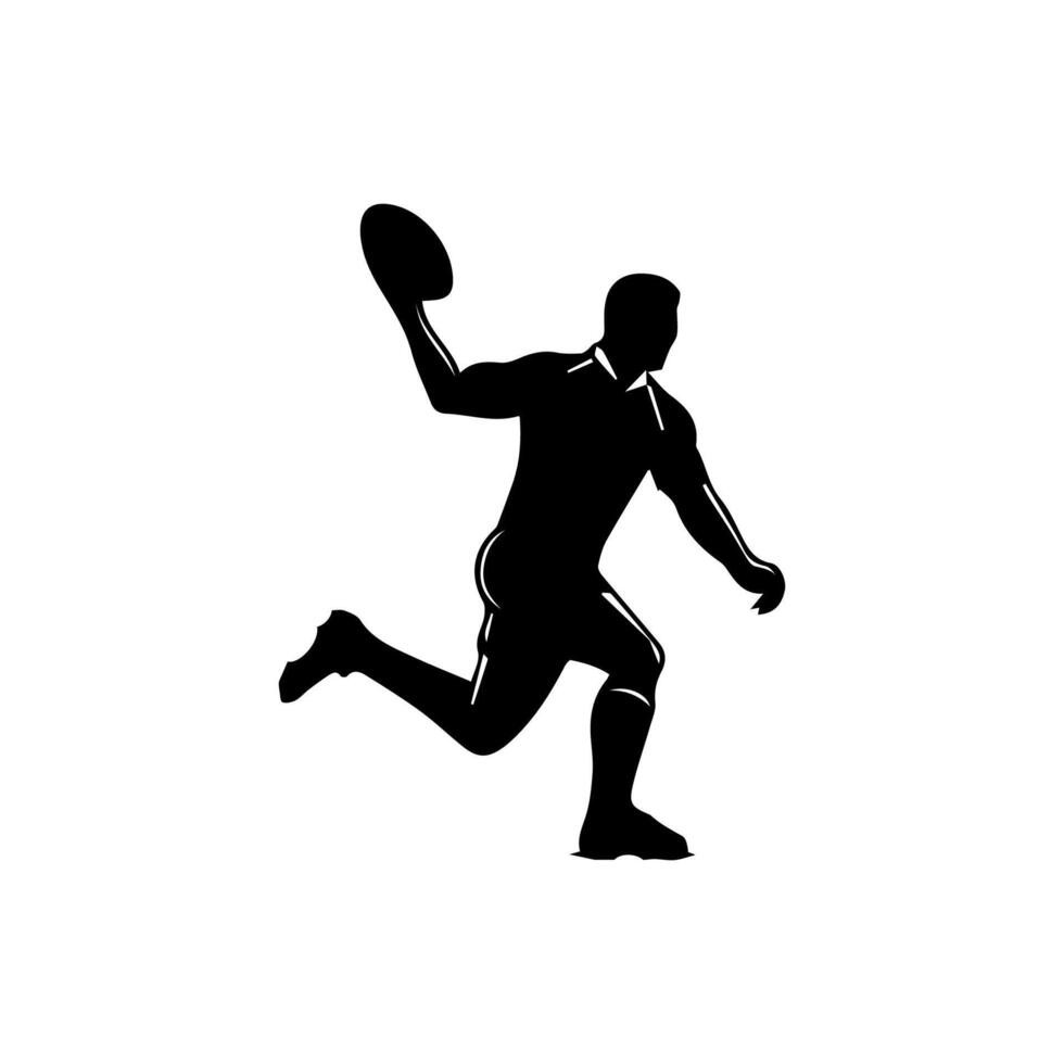 Rugby player silhouette athlete vector