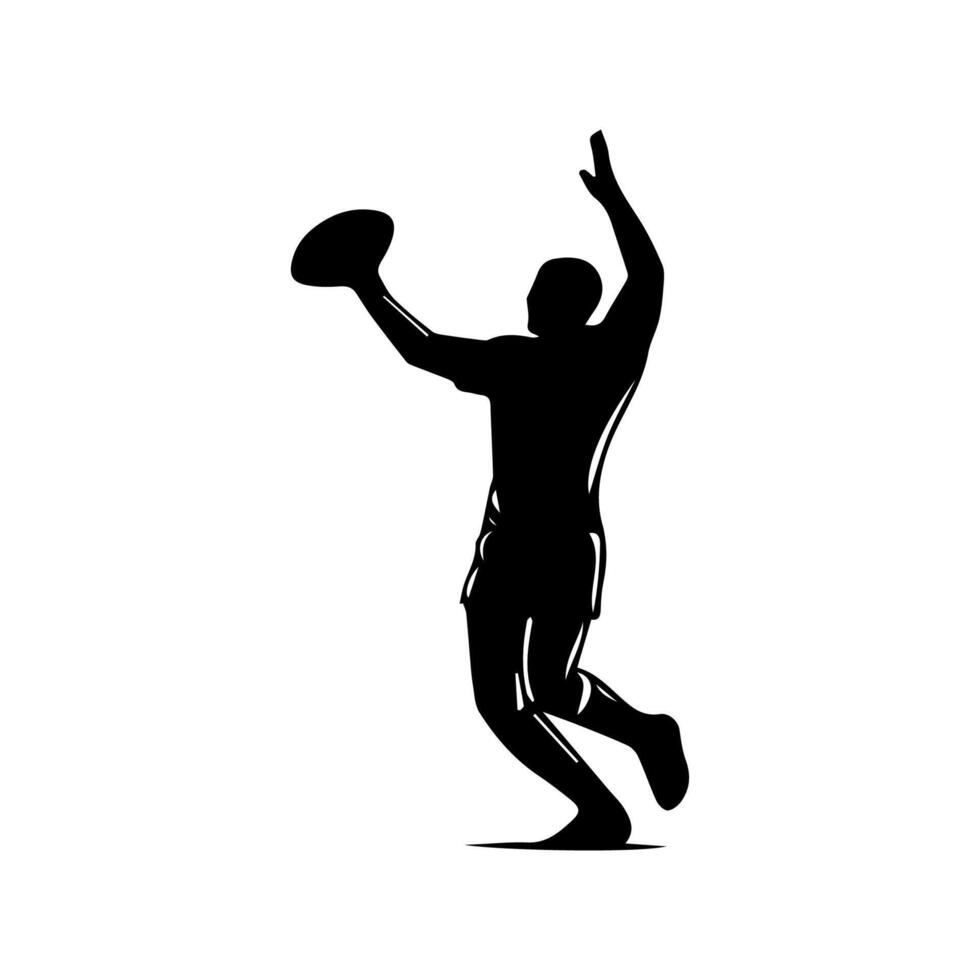 Rugby player silhouette athlete vector