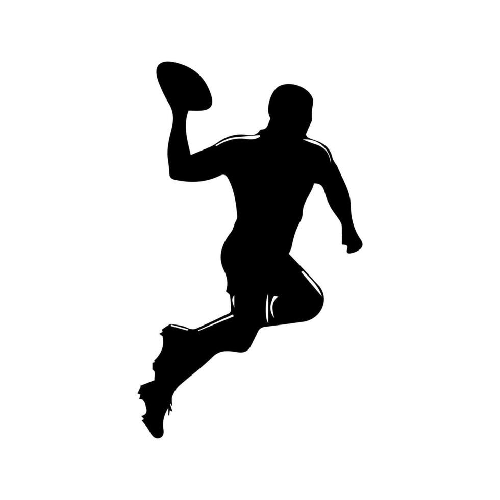 Rugby player silhouette athlete vector