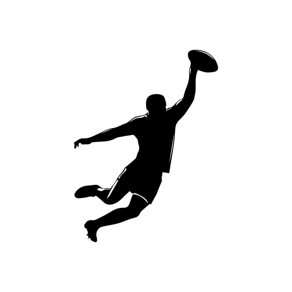Rugby player silhouette athlete vector