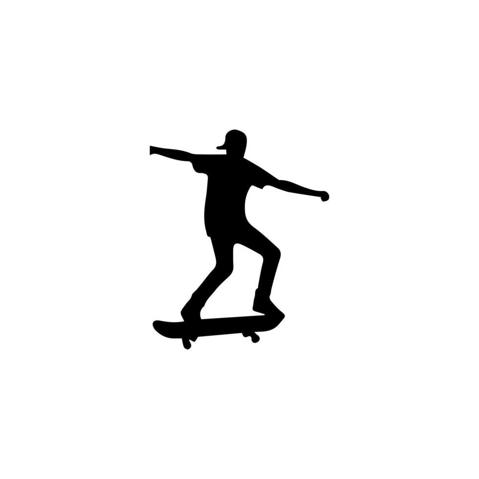 Skateboard action player silhouette illustration vector